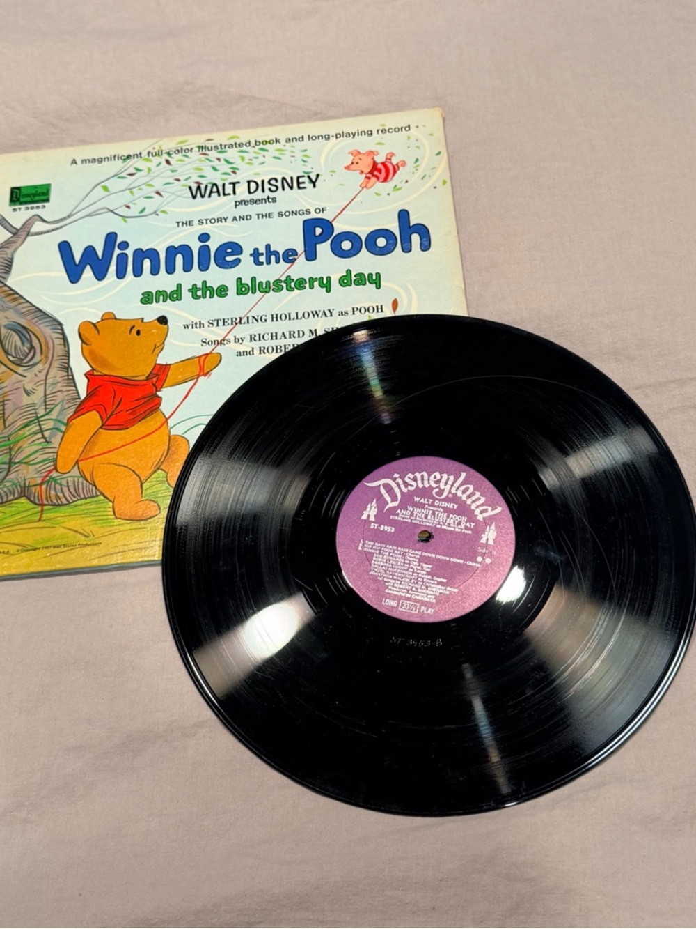 Walt Disney Presents Winnie the Pooh Blustery Day Vinyl Record & Book 3953